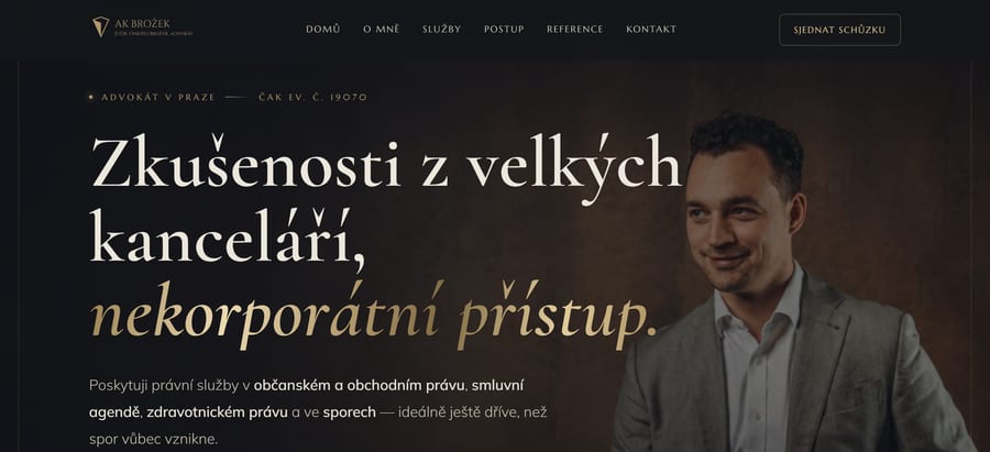 Web advokátní kanceláře JUDr. Ondřeje Brožka