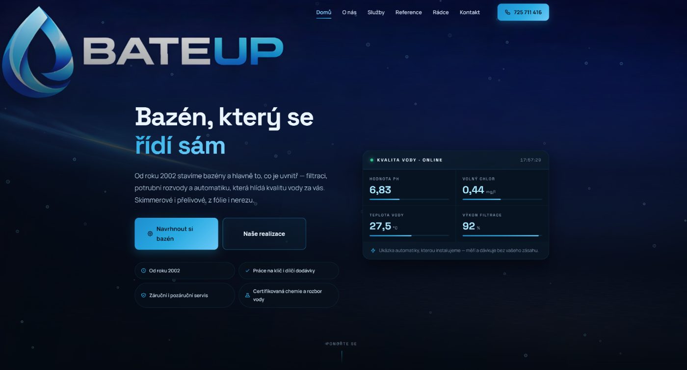 Nový web Bateup — náhled 1