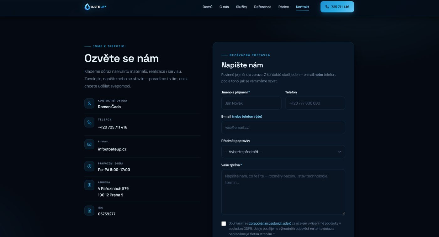 Nový web Bateup — náhled 4