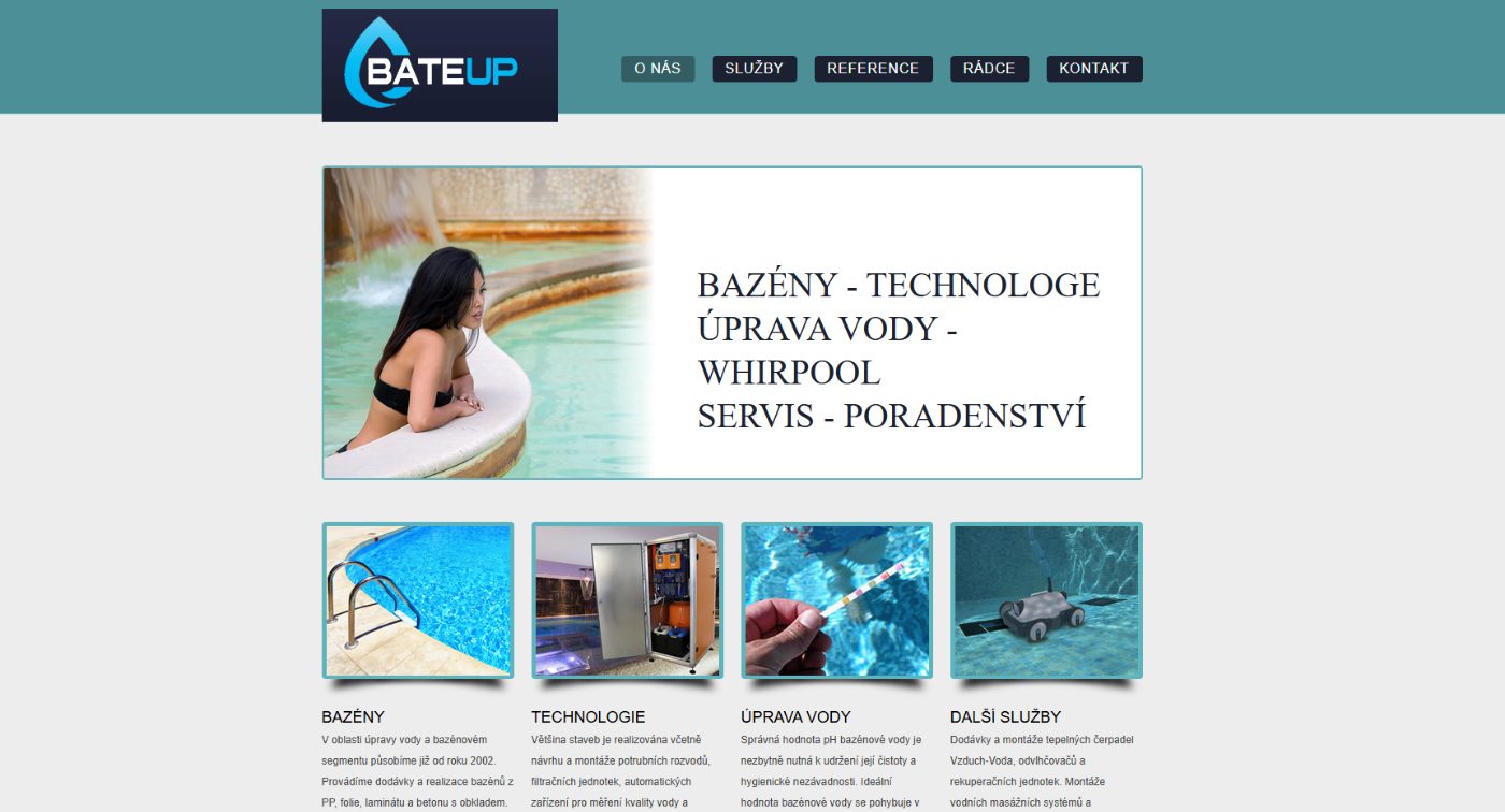 Původní web Bateup — náhled 1