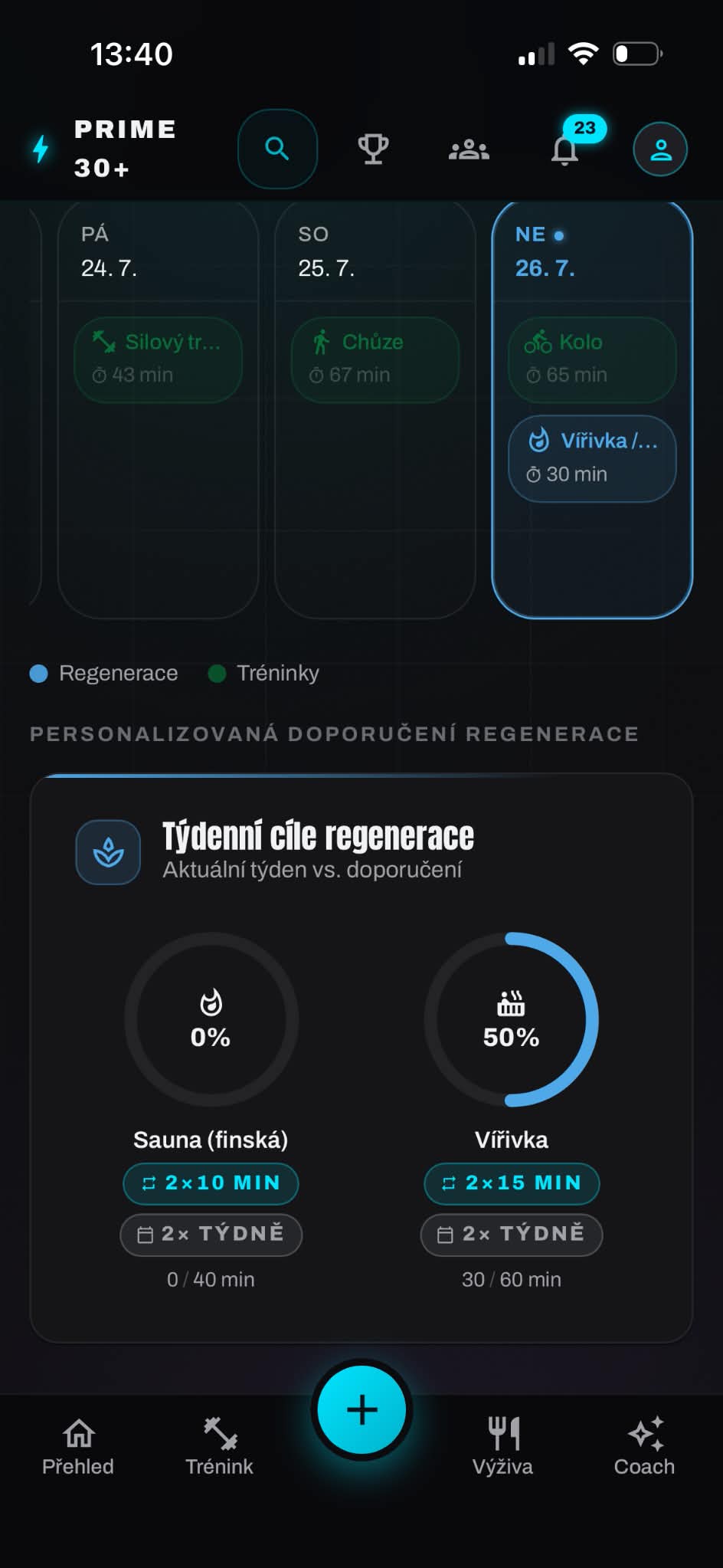 Obrazovka aplikace PRIME 30+ 8